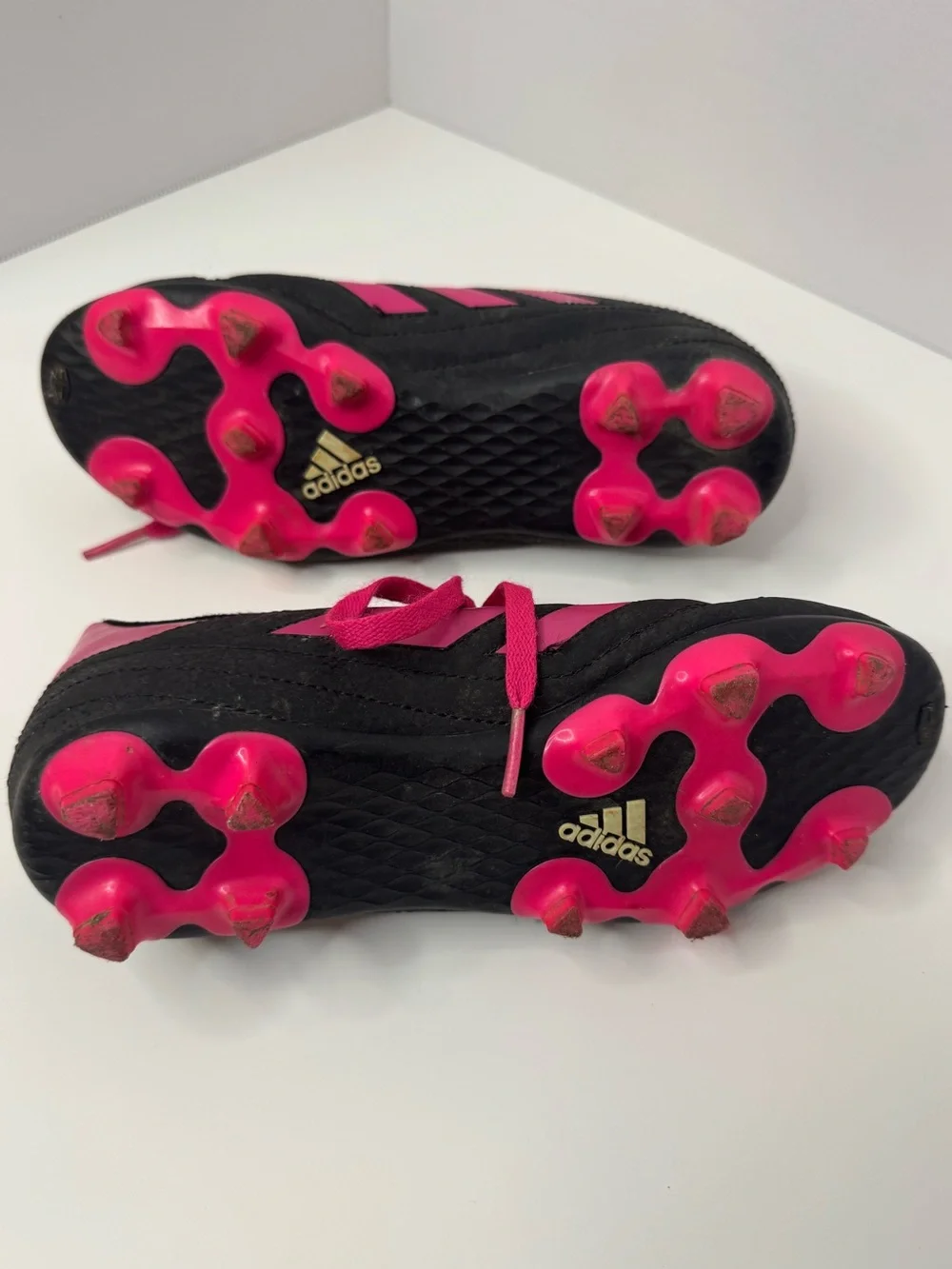 adidas Black and Pink Soccer Youth Cleats